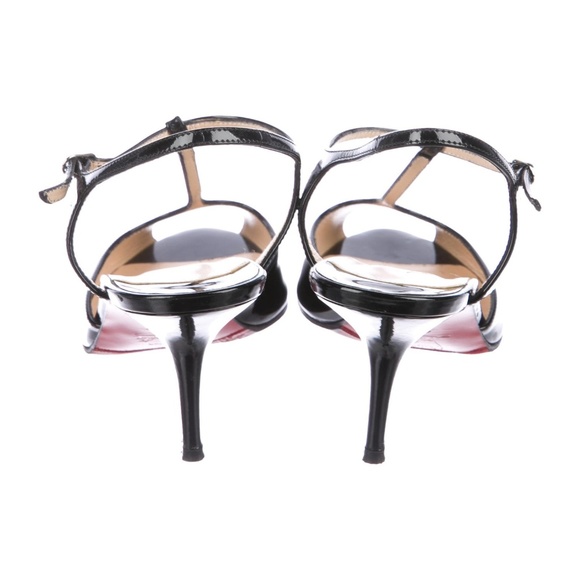 Christian Louboutin Patent Leather T-Strap Sandals - Picture 4 of 12